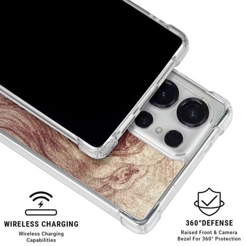 da Vinci - Sketch of a roaring lion by Da Vinci Galaxy S25 Ultra Clear Case