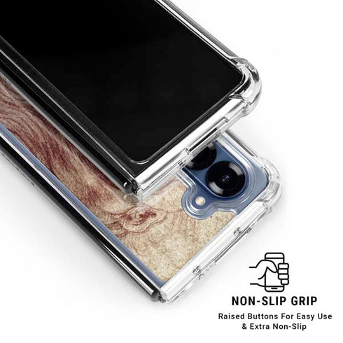da Vinci - Sketch of a roaring lion by Da Vinci Galaxy Z Fold6 Clear Case