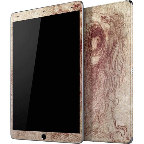 da Vinci - Sketch of a roaring lion by Da Vinci iPad Skins