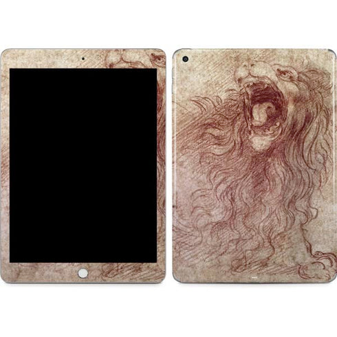 da Vinci - Sketch of a roaring lion by Da Vinci Apple iPad Skin
