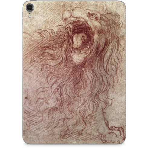 da Vinci - Sketch of a roaring lion by Da Vinci Apple iPad Pro Skin