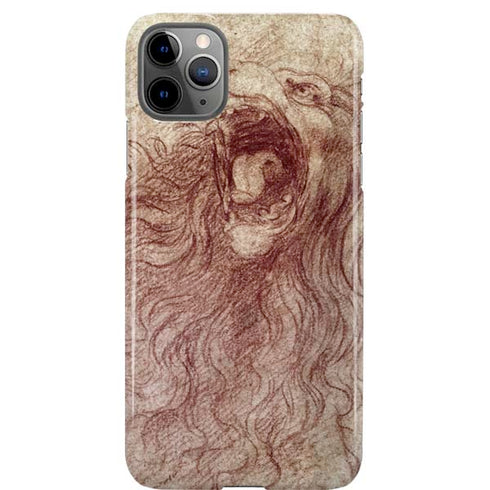 da Vinci - Sketch of a roaring lion by Da Vinci iPhone Cases