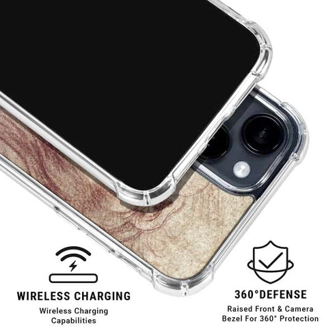 da Vinci - Sketch of a roaring lion by Da Vinci iPhone 15 Clear Case