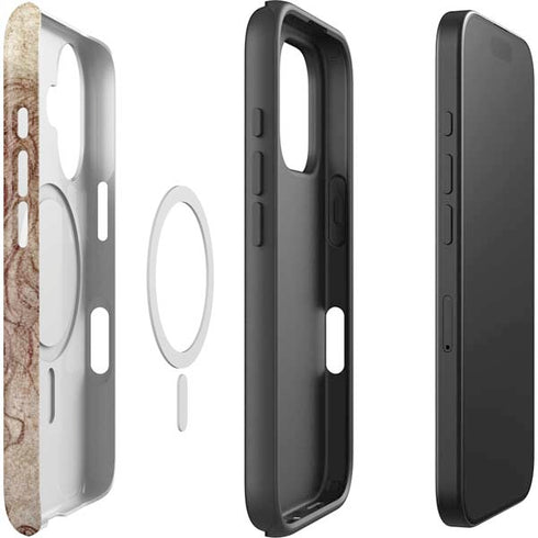 da Vinci - Sketch of a roaring lion by Da Vinci iPhone 16 Magsafe Impact Case