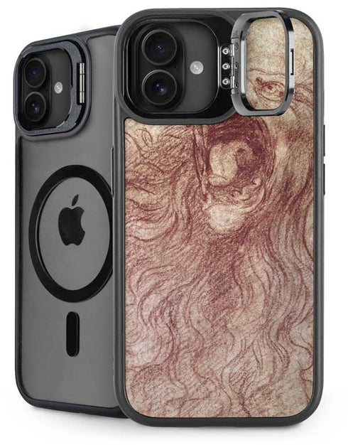 da Vinci - Sketch of a roaring lion by Da Vinci iPhone 16 Plus Kickstand Case