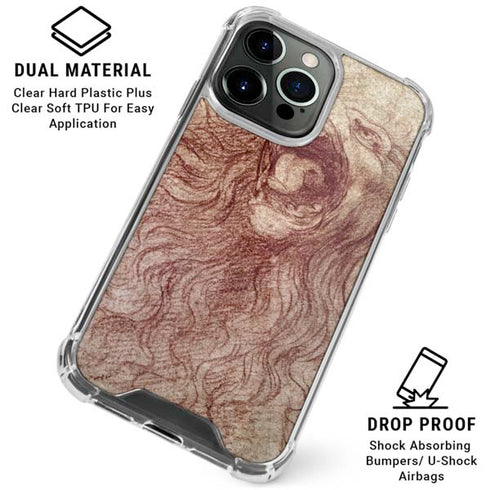 da Vinci - Sketch of a roaring lion by Da Vinci iPhone 16 Pro Clear Case