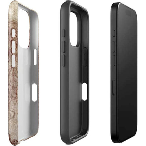 da Vinci - Sketch of a roaring lion by Da Vinci iPhone 16 Pro Impact Case