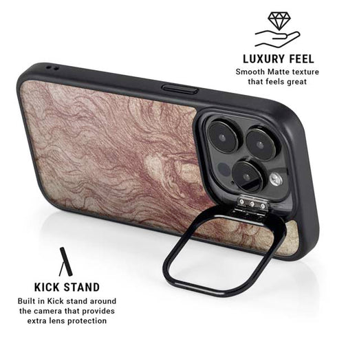 da Vinci - Sketch of a roaring lion by Da Vinci iPhone 16 Pro Kickstand Case