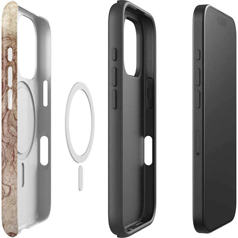 da Vinci - Sketch of a roaring lion by Da Vinci iPhone 16 Pro Magsafe Impact Case