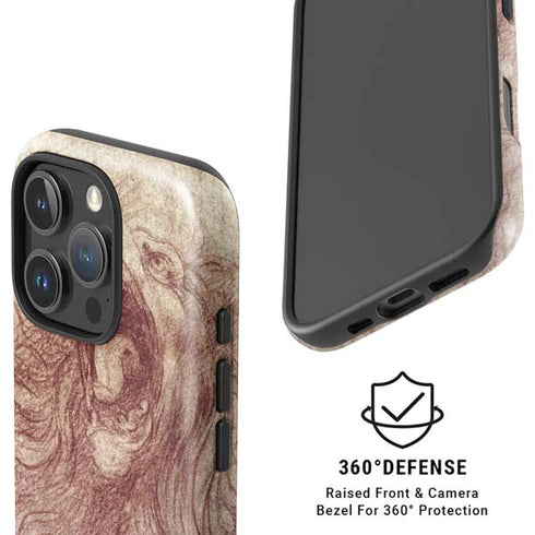 da Vinci - Sketch of a roaring lion by Da Vinci iPhone 16 Pro Magsafe Impact Case