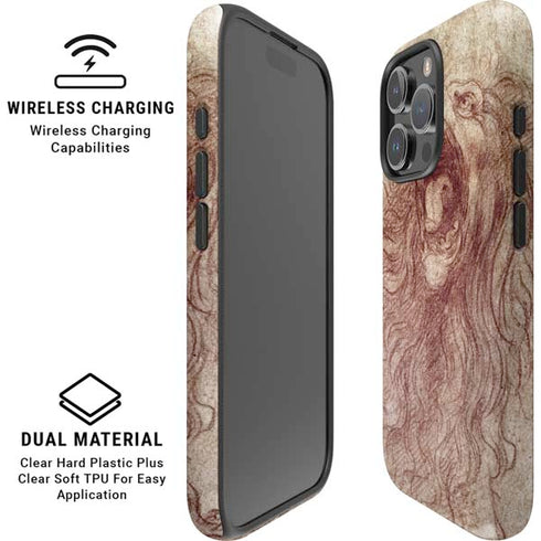 da Vinci - Sketch of a roaring lion by Da Vinci iPhone 16 Pro Magsafe Impact Case