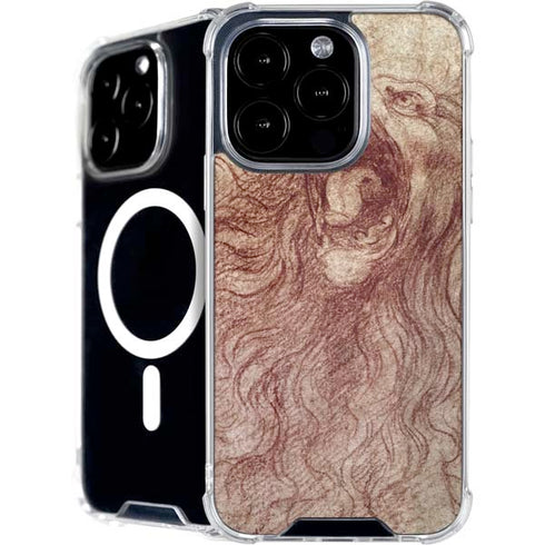 da Vinci - Sketch of a roaring lion by Da Vinci iPhone 16 Pro Max MagSafe Case