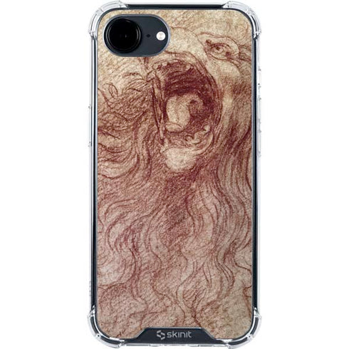 da Vinci - Sketch of a roaring lion by Da Vinci iPhone 16e Clear Case