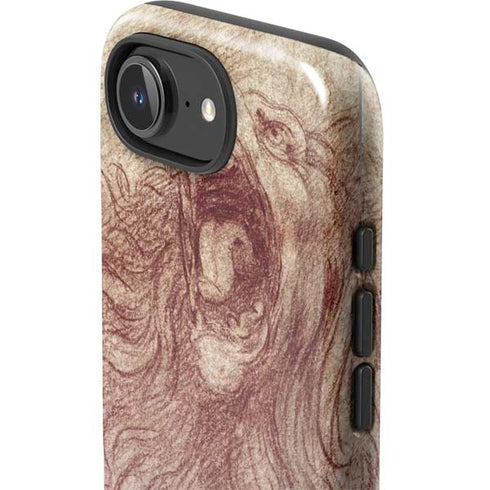da Vinci - Sketch of a roaring lion by Da Vinci iPhone 16e Impact Case