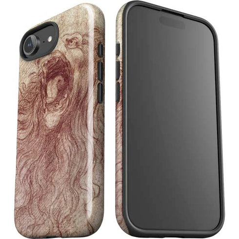 da Vinci - Sketch of a roaring lion by Da Vinci iPhone 16e Impact Case