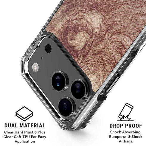 da Vinci - Sketch of a roaring lion by Da Vinci iPhone 18 Pro Clear Case