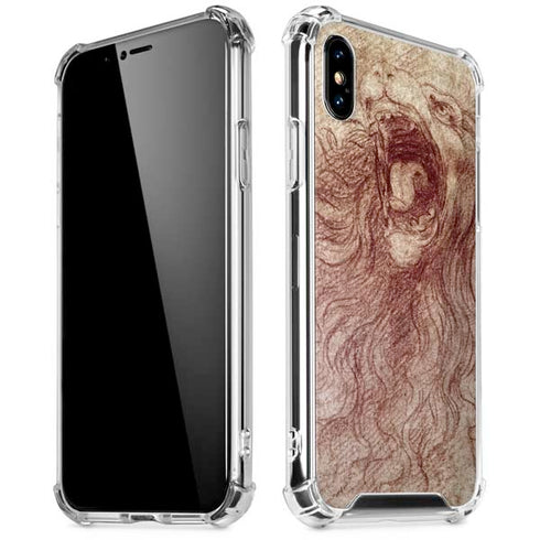 da Vinci - Sketch of a roaring lion by Da Vinci iPhone X/XS Clear Case