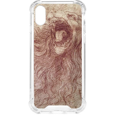 da Vinci - Sketch of a roaring lion by Da Vinci iPhone XS Clear Case
