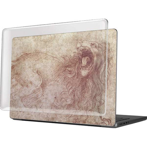 da Vinci - Sketch of a roaring lion by Da Vinci MacBook Pro 14in (2021-24) Case plus Skin