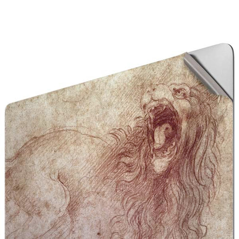 da Vinci - Sketch of a roaring lion by Da Vinci Apple MacBook Pro 16-inch Skin