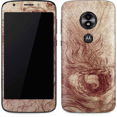 da Vinci - Sketch of a roaring lion by Da Vinci Moto E5 Play Skin