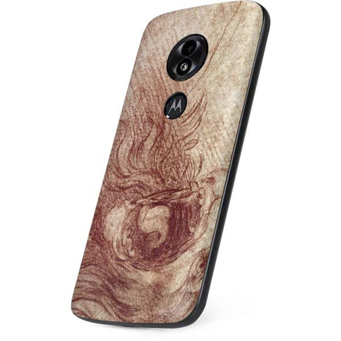 da Vinci - Sketch of a roaring lion by Da Vinci Moto E5 Play Skin