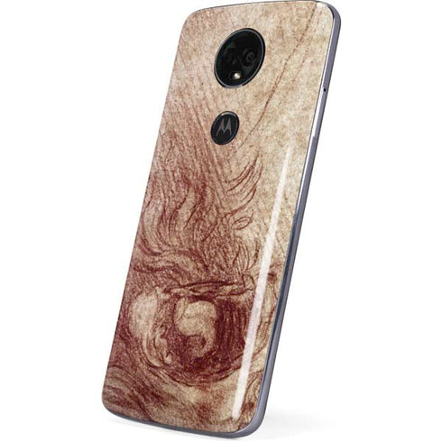 da Vinci - Sketch of a roaring lion by Da Vinci Moto E5 Plus Skin