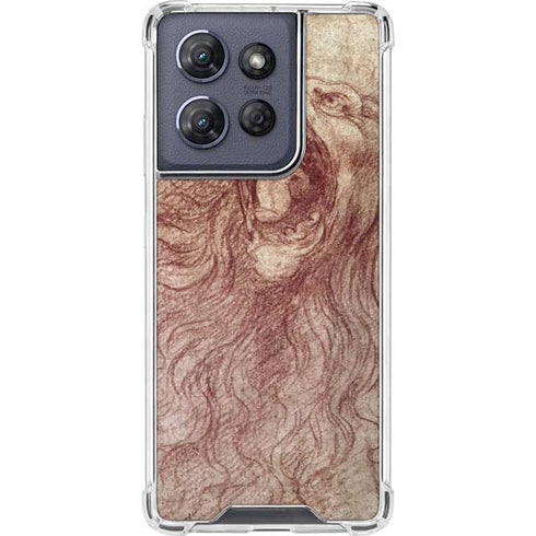 da Vinci - Sketch of a roaring lion by Da Vinci Moto G 5G (2025) Clear Case
