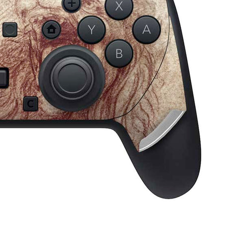 da Vinci - Sketch of a roaring lion by Da Vinci Nintendo Switch 2 (2025) Pro Controller Skin