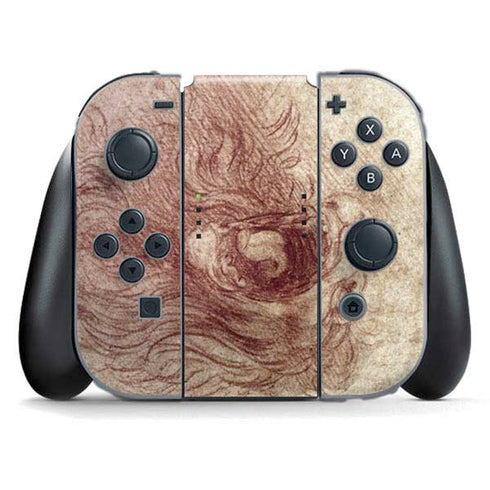 da Vinci - Sketch of a roaring lion by Da Vinci Nintendo Switch (2017-2021) Joy-Con Controller Skin
