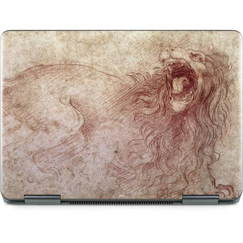 da Vinci - Sketch of a roaring lion by Da Vinci Notebook 9 Pro 13in (2017) Skin