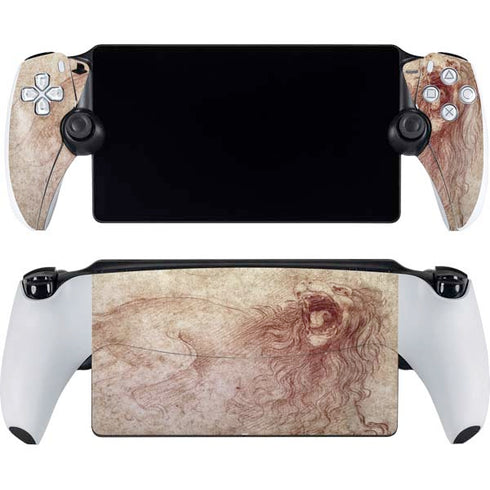 da Vinci - Sketch of a roaring lion by Da Vinci PlayStation Portal Remote Player Skin