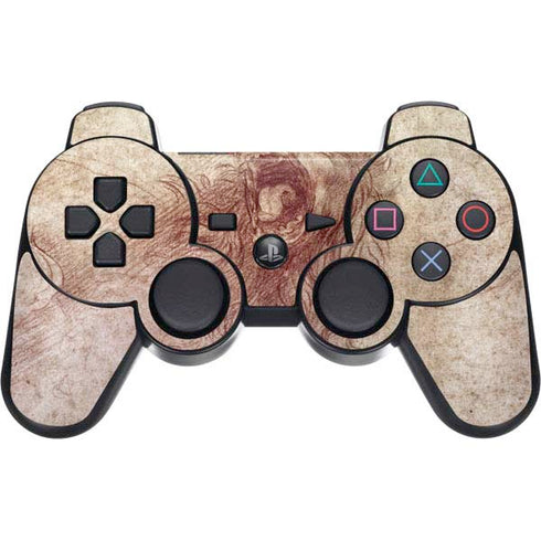 da Vinci - Sketch of a roaring lion by Da Vinci PS3 Dual Shock wireless controller Skin