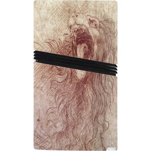 da Vinci - Sketch of a roaring lion by Da Vinci PS5 Pro Bundle Skin