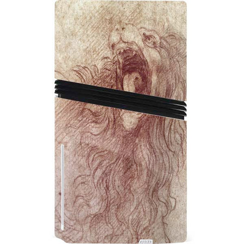 da Vinci - Sketch of a roaring lion by Da Vinci PS5 Pro Disk Bundle Skin
