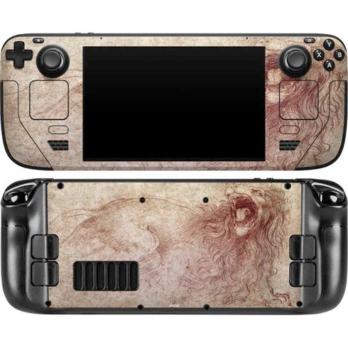 da Vinci - Sketch of a roaring lion by Da Vinci Steam Deck Handheld Gaming Computer OLED Skin