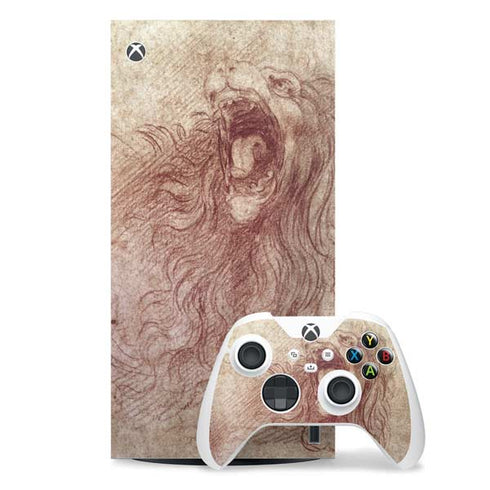 da Vinci - Sketch of a roaring lion by Da Vinci Xbox Series X Skins
