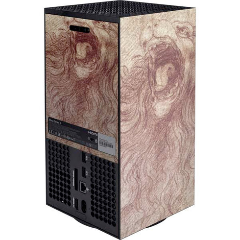 da Vinci - Sketch of a roaring lion by Da Vinci XBox Series X Digital Edition Console Skin