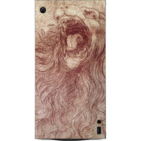 da Vinci - Sketch of a roaring lion by Da Vinci XBox Series X Digital Edition Console Skin