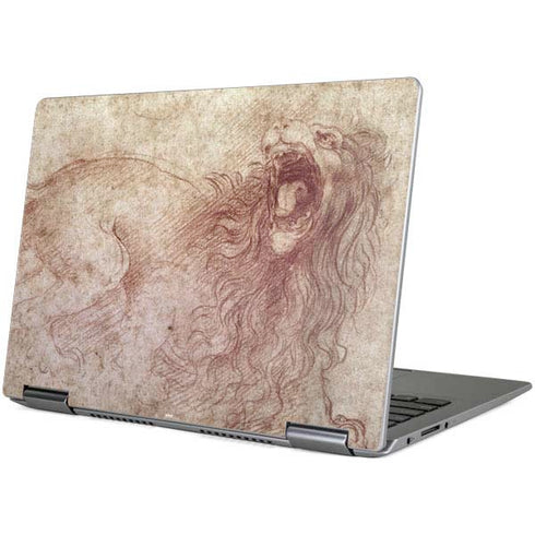 da Vinci - Sketch of a roaring lion by Da Vinci Yoga 710 14in Skin
