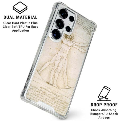 Da Vinci - The Proportions of Man by Da Vinci Galaxy S25 Ultra Clear Case