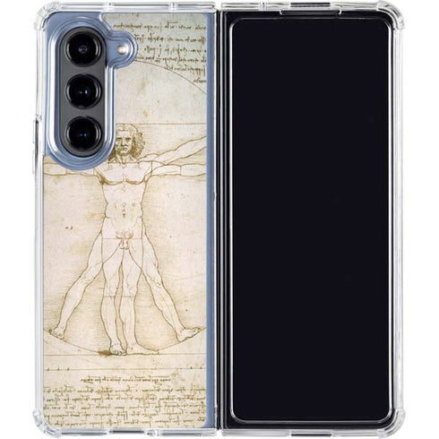 da Vinci - The Proportions of Man by Da Vinci Galaxy Z Fold5 5G Clear Case