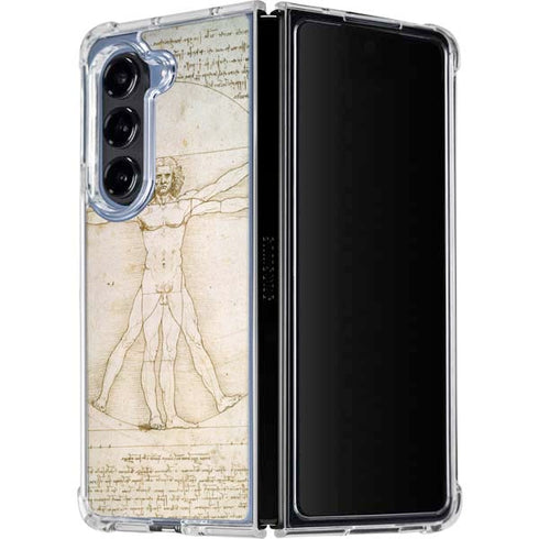 da Vinci - The Proportions of Man by Da Vinci Galaxy Z Fold5 5G Clear Case