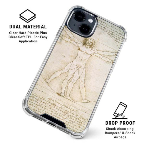 da Vinci - The Proportions of Man by Da Vinci iPhone 15 Clear Case