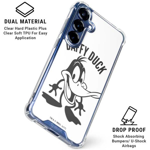 Looney Tunes Daffy Duck Big Head Galaxy S25 Clear Case