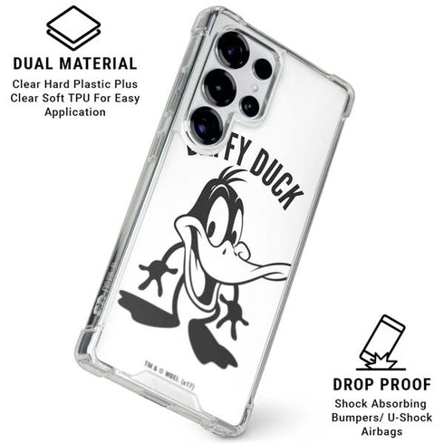 Looney Tunes Daffy Duck Big Head Galaxy S25 Ultra Clear Case