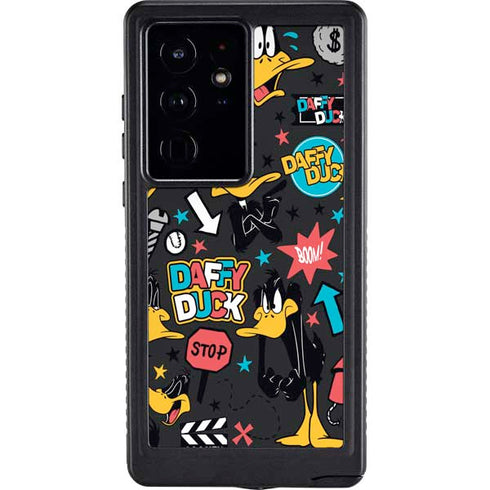 Looney Tunes Daffy Duck Patches Galaxy S24 Ultra Waterproof Case