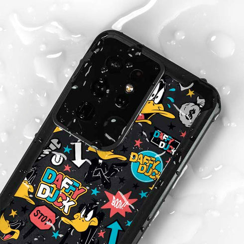 Looney Tunes Daffy Duck Patches Galaxy S24 Ultra Waterproof Case