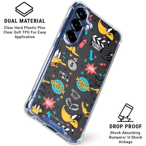 Looney Tunes Daffy Duck Patches Galaxy S25 Plus Clear Case