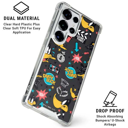 Looney Tunes Daffy Duck Patches Galaxy S25 Ultra Clear Case
